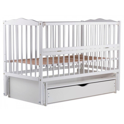 Ліжечко  Веселка  маятник, ящик, відкидна боковина, бук