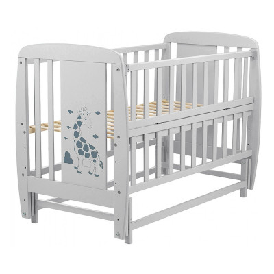 Ліжечко  Жирафик маятник, відкидний бік бук