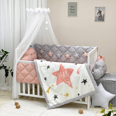 Комплект дитячої постільної білизни MSonya Stich пудровий