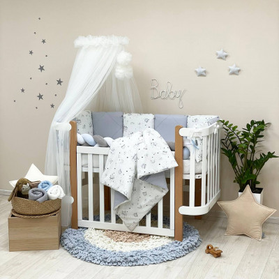 Комплект дитячої постільної білизни Msonya Happy night Галактика сірий