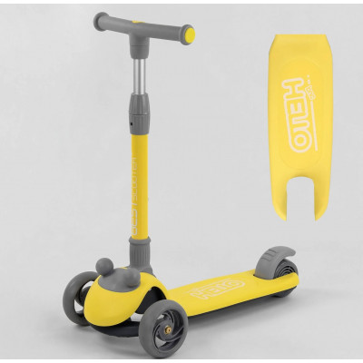 Самокат триколісний Best Scooter, складне алюмінієве кермо, 3 колеса PU зі світлом, d = 120*35 мм