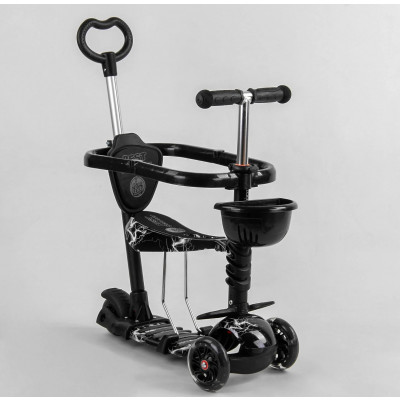 Самокат 5в1 Best Scooter, АБСТРАКЦІЯ, із захисним бампером, PU колеса, ПІДСВІЧУВАННЯ КОЛІС