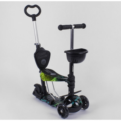 Самокат 5в1 Best Scooter, АБСТРАКЦІЯ, PU колеса, ПІДСВІЧУВАННЯ КОЛІС