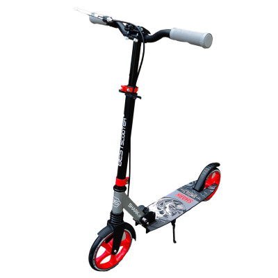 Самокат двоколісний "Best Scooter"  "SHARK", з ручним гальмом, затискач керма, колеса PU - 20 см, 1 амортизатор, в коробці