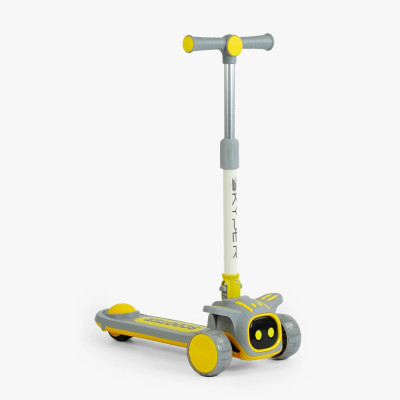 Самокат триколісний Skyper колеса PU 125х40мм зі світлом, музика та підсвічування платформи, УКРАЇНСЬКЕ ОЗВУЧУВАННЯ, складне кермо, в пакеті