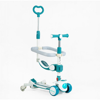 Самокат 5в1 Skyper колеса PU 125х40мм зі світлом, укр озвучування та підсвічування платформи,с ДОП. КОЛЕСАМИ, захисний бампер, в коробці