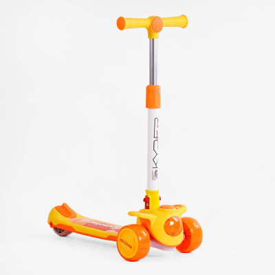 Самокат триколісний Skyper колеса PU 125х40мм зі світлом, українське озвучуванння та підсвічування платформи, кермо складне, в пакеті