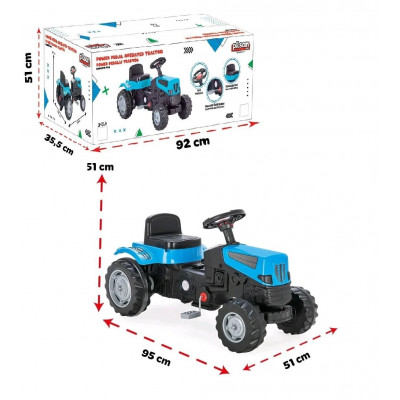 Трактор 07-324 Pilsan, сигнал на кермі, гумові накладки на колеса, регульована посадка сидіння, інструкція, в коробці