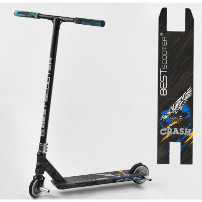 Самокат трюковий Best Scooter "CRASH" HIC-система, ПЕГІ, алюмінієвий диск і дека, колеса 110 мм PU, ширина керма - 57 см
