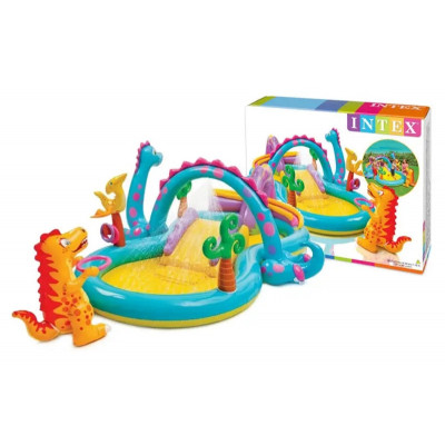 Ігровий центр INTEX "Планета динозаврів" з гіркою і душем в коробці 57135 р.333*229*112см