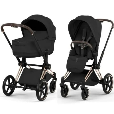 Дитяча коляска 2 в 1 Cybex Priam Style Collection 5.0 шасі Rosegold з реверсивним блоком