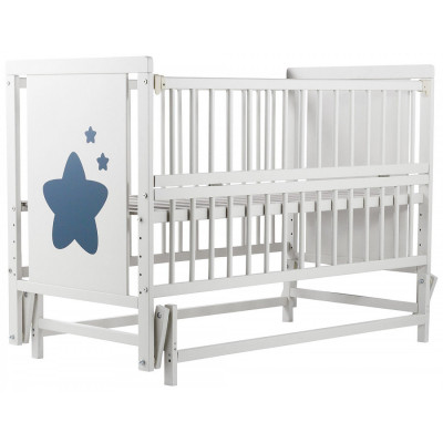 Ліжечко  Зірочка  маятник, відкидна боковина, бук