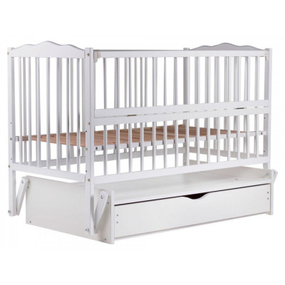 Ліжечко  Веселка  маятник, ящик, відкидна боковина, бук