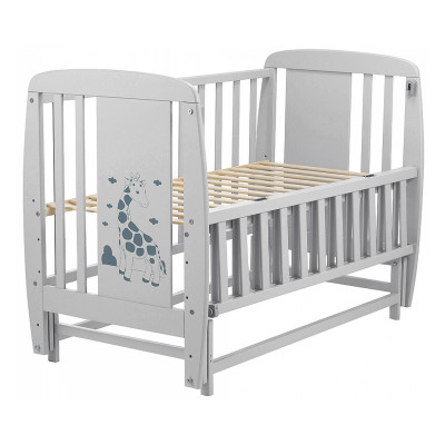 Ліжечко  Жирафик маятник, відкидний бік бук