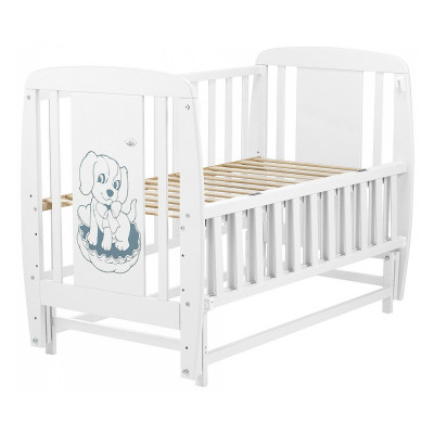 Ліжечко Собачка маятник, відкидний бік , бук