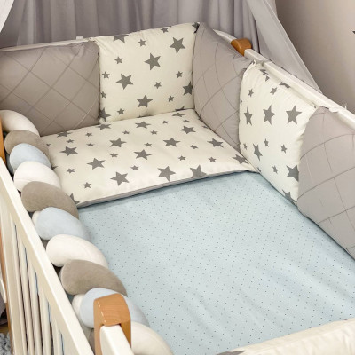 Комплект дитячої постільної білизни MSonya Happy night Зірка сіра