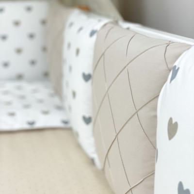 Комплект дитячої постільної білизни MSonya Happy night Сердця бежеві