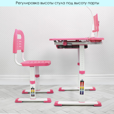 Дитяча парта зі стільцем і лампою Bambi М 4428