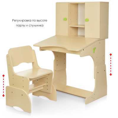 Дитяча парта з полицями та стільцем Bambi W 903-10 венге