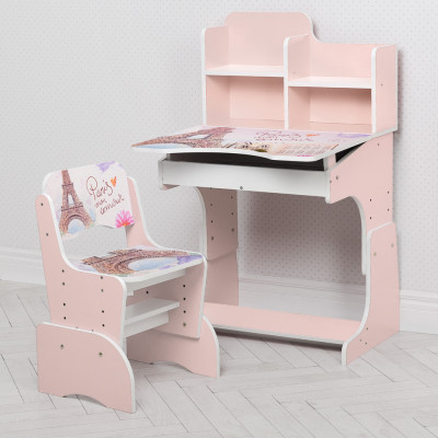 Дитяча парта з полицями та стільцем Vivast W 2071