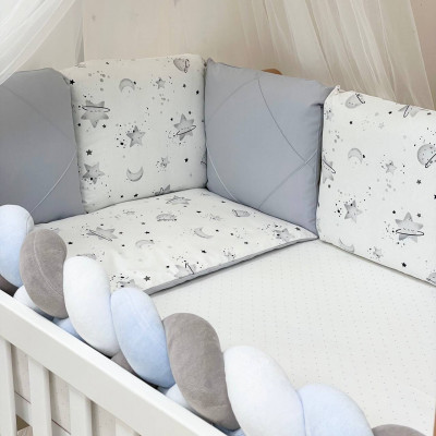 Комплект дитячої постільної білизни Msonya Happy night Галактика сірий