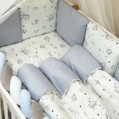 Комплект дитячої постільної білизни Msonya Happy night Галактика сірий
