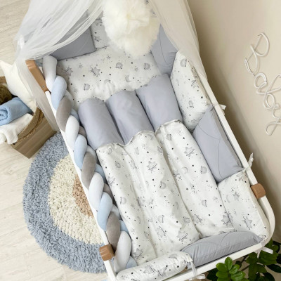 Комплект дитячої постільної білизни Msonya Happy night Галактика сірий