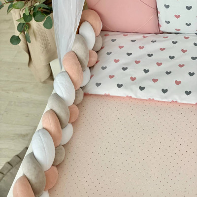 Комплект дитячої постільної білизни Msonya Happy night Сердця пудрові