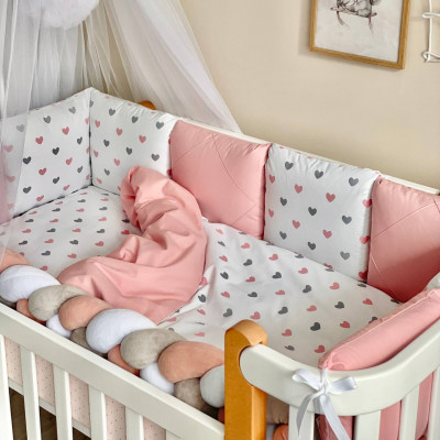 Комплект дитячої постільної білизни Msonya Happy night Сердця пудрові