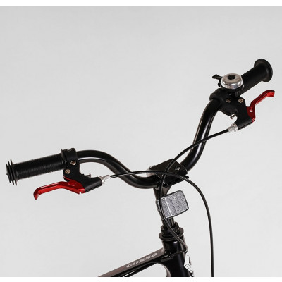 Велосипед магнієвий 18" дюймів 2-х колісний "CORSO Elit"  магнієві диски, ручні дискові гальма, дод. колеса, дзіночок, ЗІБРАНИЙ НА 75%