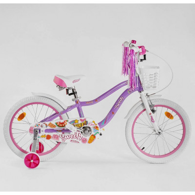 Велосипед 18" дюймів 2-х кол. "CORSO Sweety" SW-18366 / 183666 (1), алюмінієва рама 9.5’’, ручні гальма, прикраси, зібраний на 75%