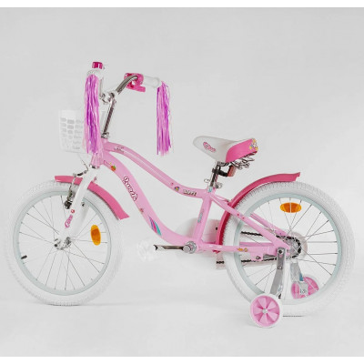 Велосипед 16" дюймів 2-х кол. "CORSO Sweety"  алюмінієва рама 9’’, ручні гальма, прикраси, зібраний на 75%