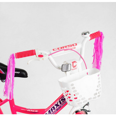 Велосипед 16" дюймів 2-х кільк. "CORSO" MAXIS CL-16235 (1) кошик, ручне гальмо, дзвіночок, сидіння з ручкою, додаткові колеса, ЗІБРАНИЙ НА 75% в коробц