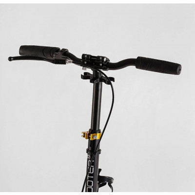 Самокат алюмінієвий Best Scooter (4) "Factor", ручне дискове гальмо, діаметр PU коліс - 200мм, 2 амортизатори, підсклянник, в коробці