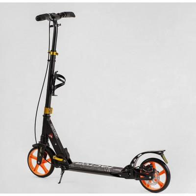 Самокат алюмінієвий Best Scooter (4) "Factor", ручне дискове гальмо, діаметр PU коліс - 200мм, 2 амортизатори, підсклянник, в коробці