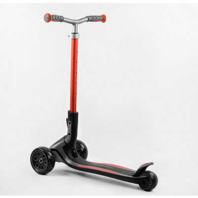 Самокат триколісний Best Scooter G-43304 MAXI (4) складане алюмінієве кермо, передні колеса PU 135х50мм, задні 80х50мм, зі світлом, в коробці