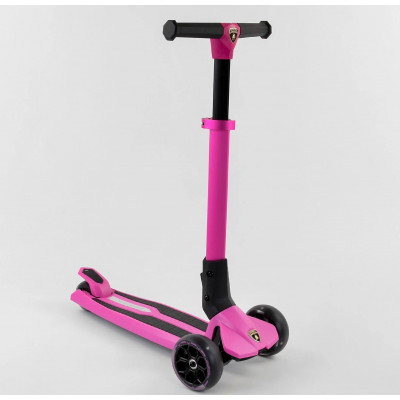 Самокат Lamborghini триколісний  алюмінієве кермо, яке складається, колеса PU зі світлом