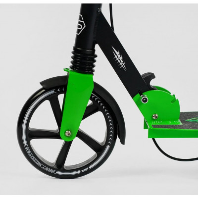 Самокат двоколісний "Best Scooter"  "SHARK", з ручним гальмом, затискач керма, колеса PU - 20 см, 1 амортизатор