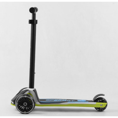 Самокат триколісний Best Scooter знімне алюмінієве кермо, передні колеса PU 120х45мм. задні 80х50мм, зі світлом