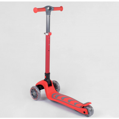 Самокат триколісний  Best Scooter, складне алюмінієве кермо, 4 колеса PU зі світлом, d = 12 см