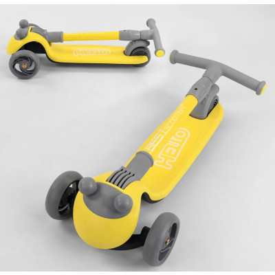 Самокат триколісний Best Scooter, складне алюмінієве кермо, 3 колеса PU зі світлом, d = 120*35 мм