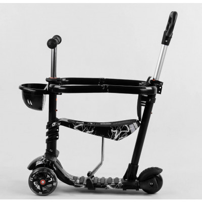 Самокат 5в1 Best Scooter, АБСТРАКЦІЯ, із захисним бампером, PU колеса, ПІДСВІЧУВАННЯ КОЛІС