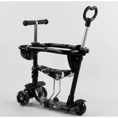 Самокат 5в1 Best Scooter, АБСТРАКЦІЯ, із захисним бампером, PU колеса, ПІДСВІЧУВАННЯ КОЛІС