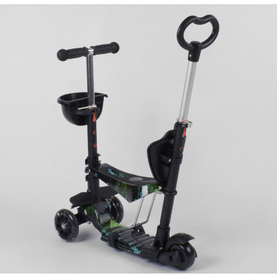 Самокат 5в1 Best Scooter, АБСТРАКЦІЯ, PU колеса, ПІДСВІЧУВАННЯ КОЛІС