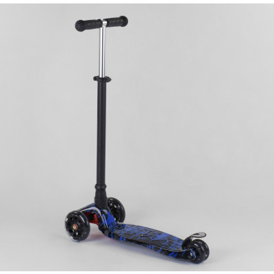 Самокат  "Best Scooter" (1) пластмасовий, 4 колеса PU, СВІТЛО, трубка керма алюмінієва, d = 12см, в коробці
