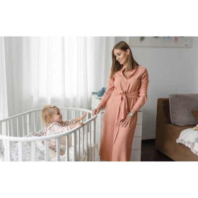 Овальне дитяче ліжечко DeSon Obriy білий, з маятниковим механізмом