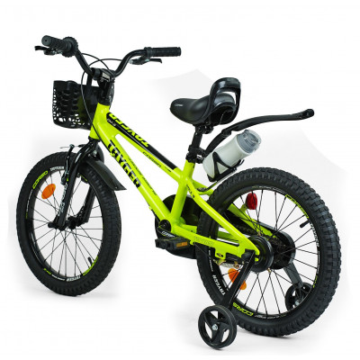 Велосипед 2-х колісний 18" CORSO  TAYGER алюмінієва рама, ручне гальмо, дод. колеса, дзвоник, бутилочка, зібран на 85%