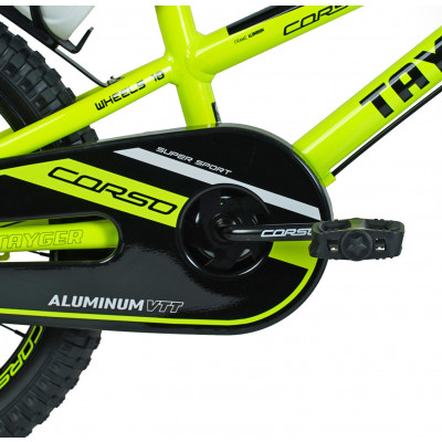 Велосипед 2-х колісний 18" CORSO  TAYGER алюмінієва рама, ручне гальмо, дод. колеса, дзвоник, бутилочка, зібран на 85%