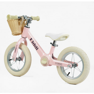 Велобіг CORSO KIDDI ML-12009 магнієва рама, колеса надувні резинові 12’’, алюмінієві обода, підставка для ніг, корзинка, в коробці