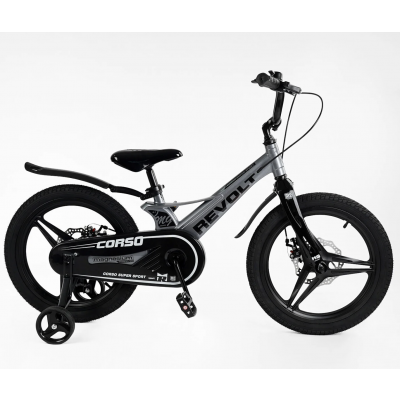 Велосипед 18" дюймів 2-х колісний Corso «REVOLT» MG-18655, МАГНІЄВА РАМА, ЛИТІ ДИСКИ, ДИСКОВІ ГАЛЬМА, зібраний на 75%